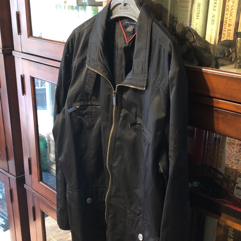 Tommy Hilfiger men’s Black Zip-Front Casual Coat